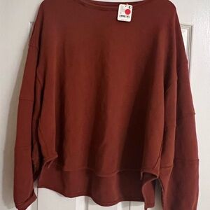 Free People Warm Brick Red Sweater